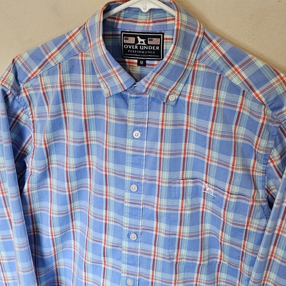 Over Under Performance Button Down Plaid Shirt - Size Medium - Made in the USA - Picture 2 of 7